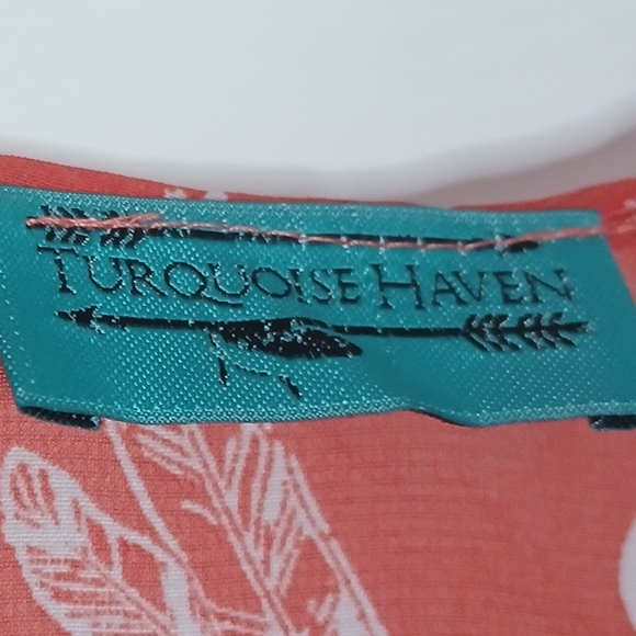 Turquoise Haven Kimono Cover Up Southwest Open Drape Boho Hippie Aztec Duster - Picture 3 of 8